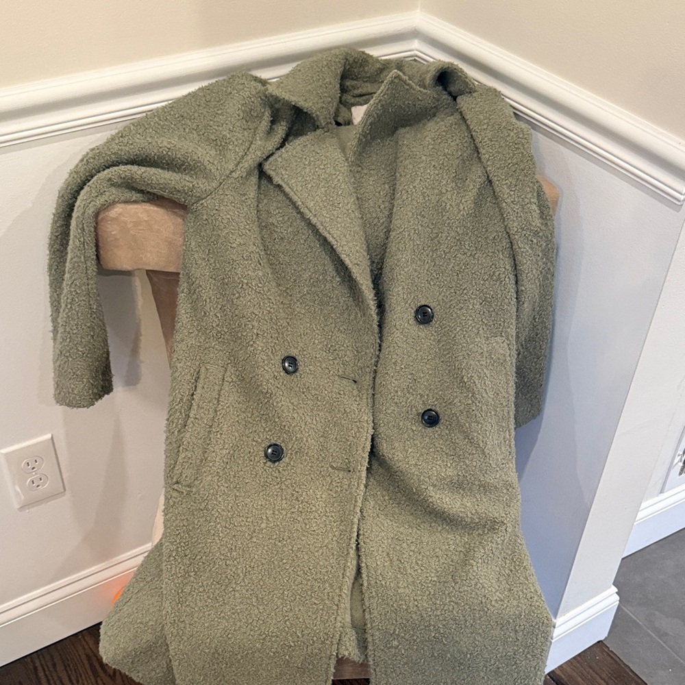 LOFT Sage Green Teddy Jacket
